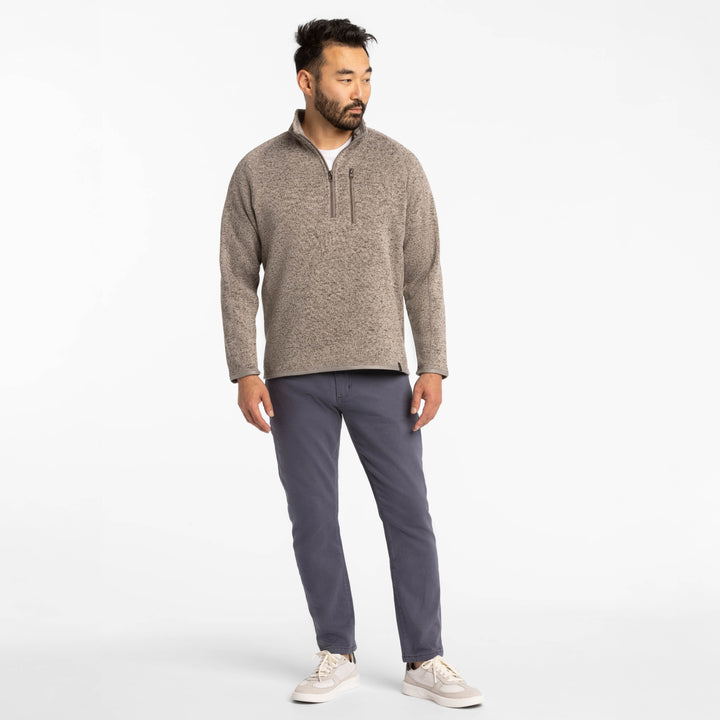 Ash & Erie Heather Oat Quarter-Zip Jacket Fleece for Short Men   Fleece