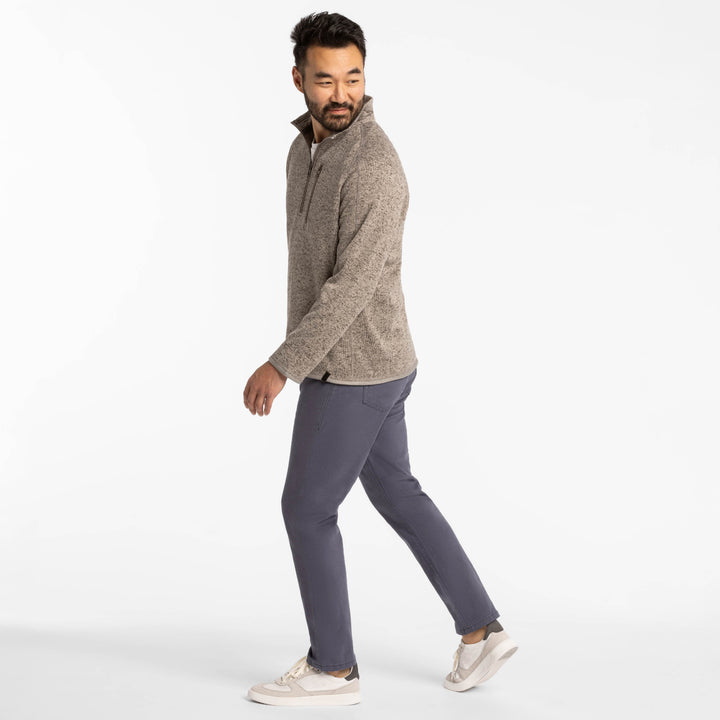 Ash & Erie Heather Oat Quarter-Zip Jacket Fleece for Short Men   Fleece