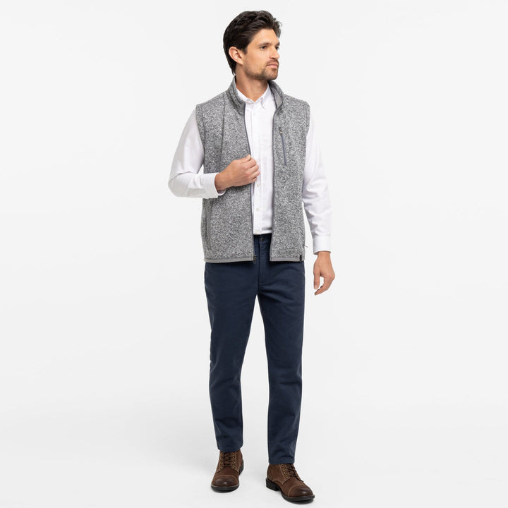 Ash & Erie Heather Grey Fleece Vest for Short Men   Fleece Vest