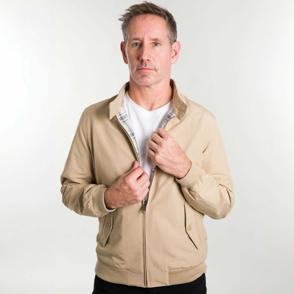 Ash & Erie Khaki Harrington Jacket for Short Men   Harrington Jacket