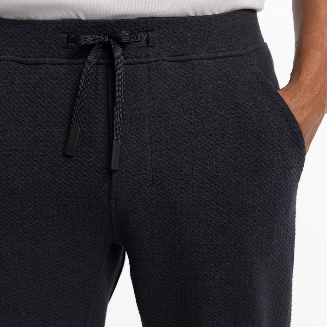 Ash & Erie Black Textured Hybrid Jogger for Short Men   Hybrid Jogger