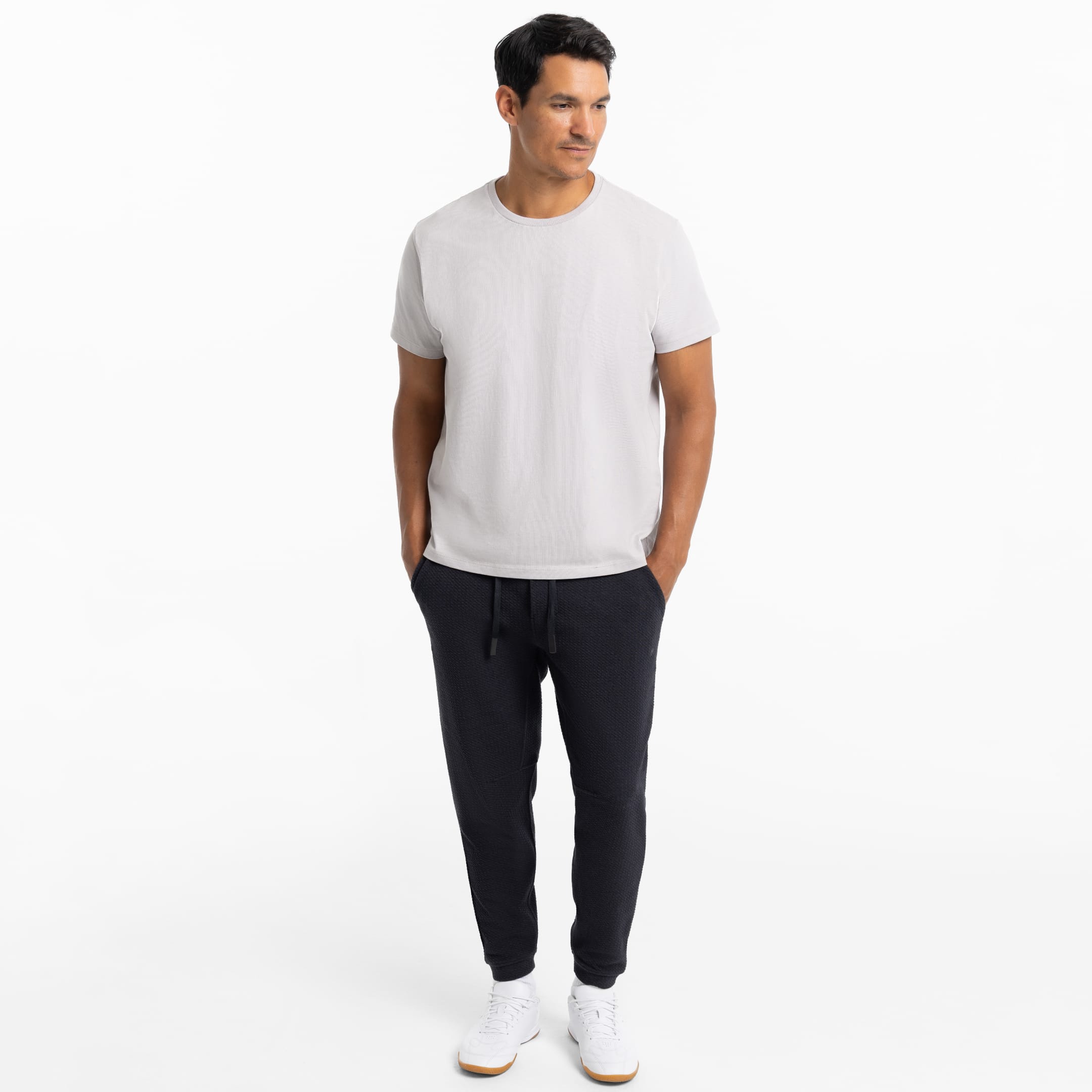 Ash & Erie Black Textured Hybrid Jogger for Short Men   Hybrid Jogger