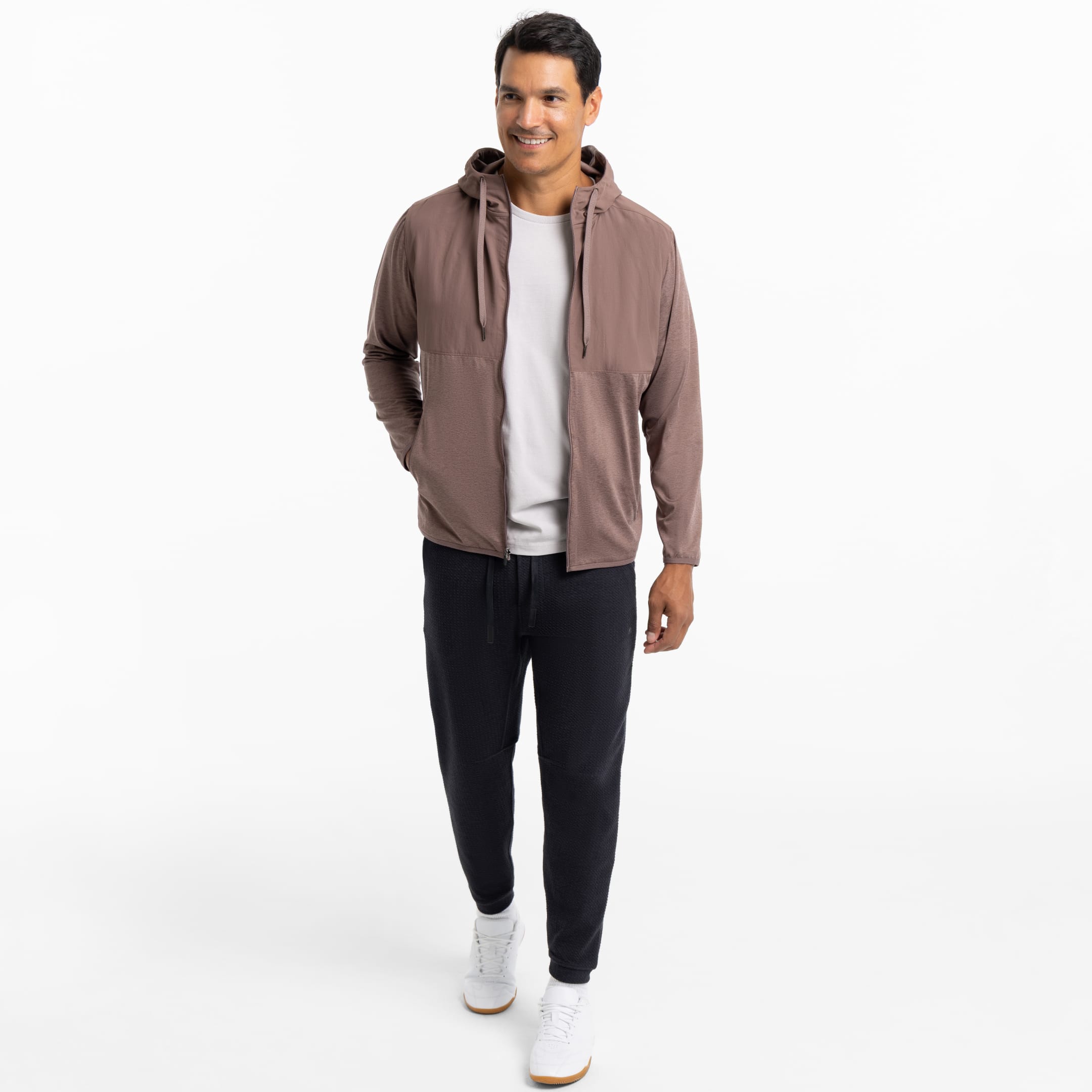 Ash & Erie Black Textured Hybrid Jogger for Short Men   Hybrid Jogger