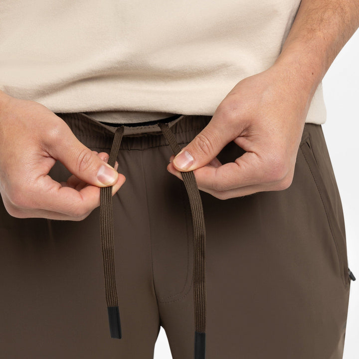 Ash & Erie Brown Hybrid Jogger for Short Men   Hybrid Jogger