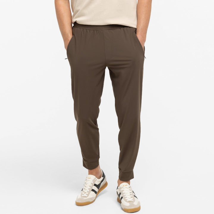 Ash & Erie Brown Hybrid Jogger for Short Men   Hybrid Jogger