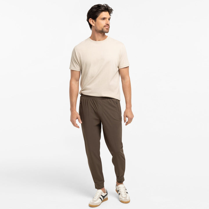 Ash & Erie Brown Hybrid Jogger for Short Men   Hybrid Jogger