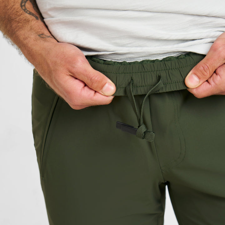 Ash & Erie Dark Green Hybrid Jogger for Short Men   Hybrid Jogger