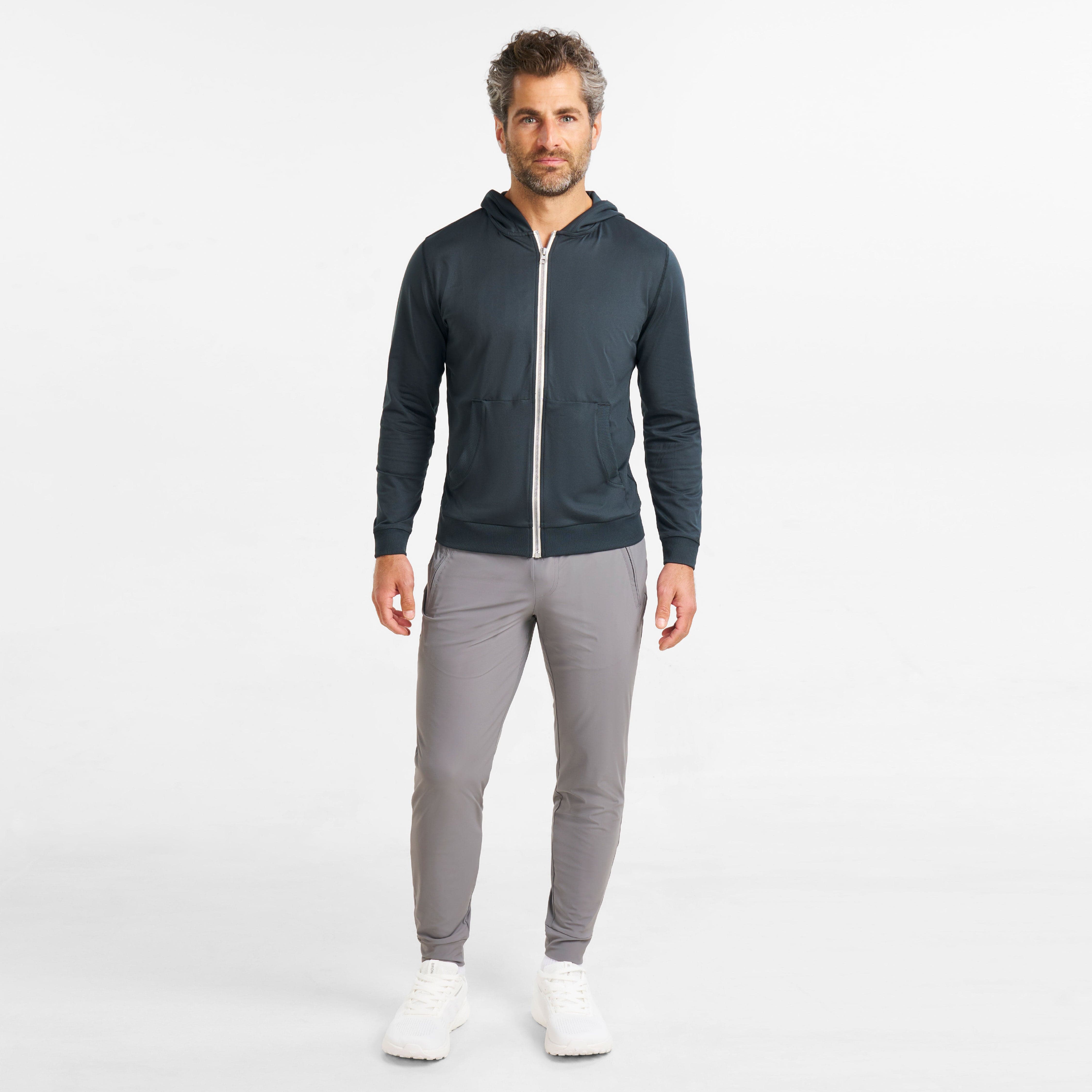 Ash & Erie Light Grey Hybrid Jogger for Short Men