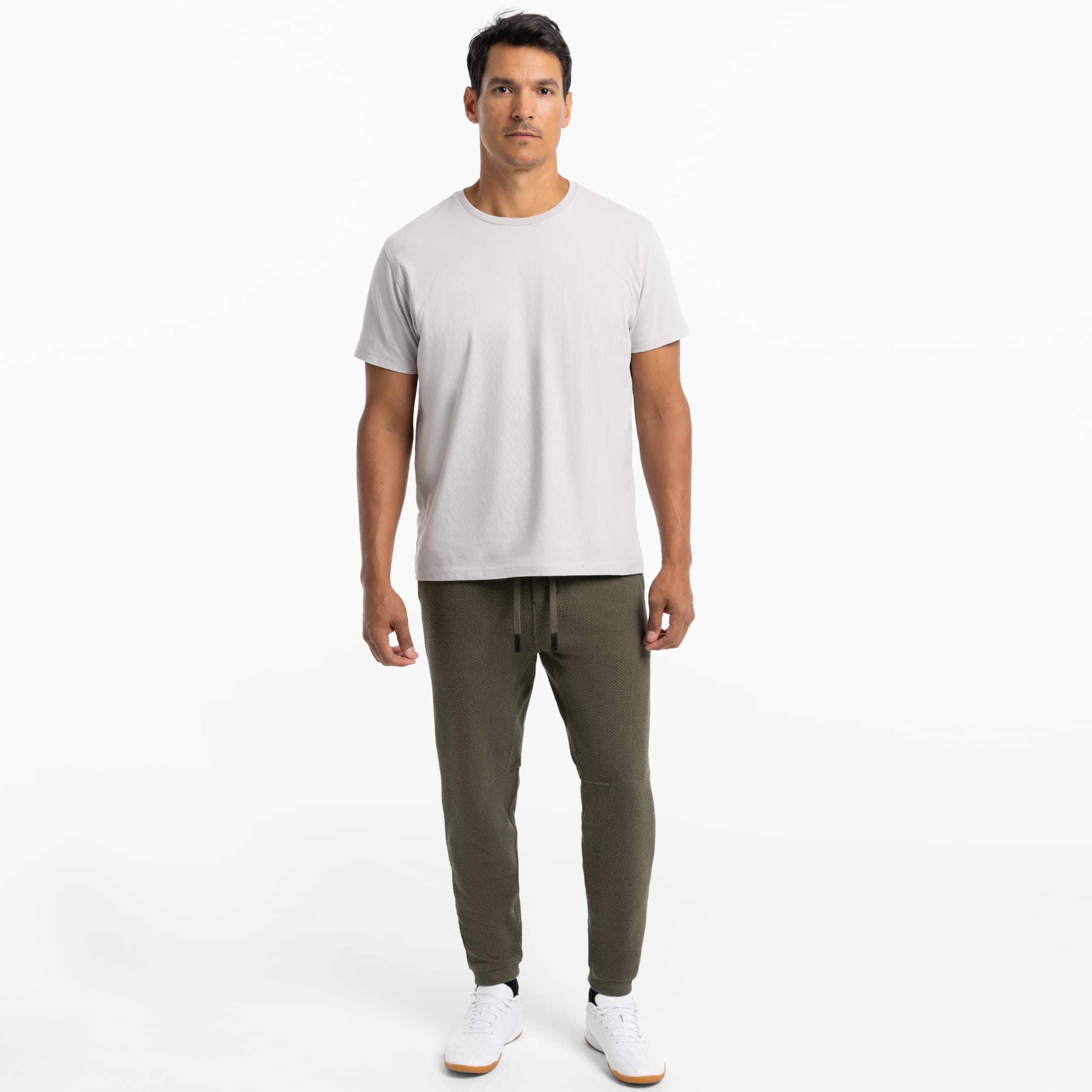 Ash & Erie Olive Textured Hybrid Jogger for Short Men   Hybrid Jogger