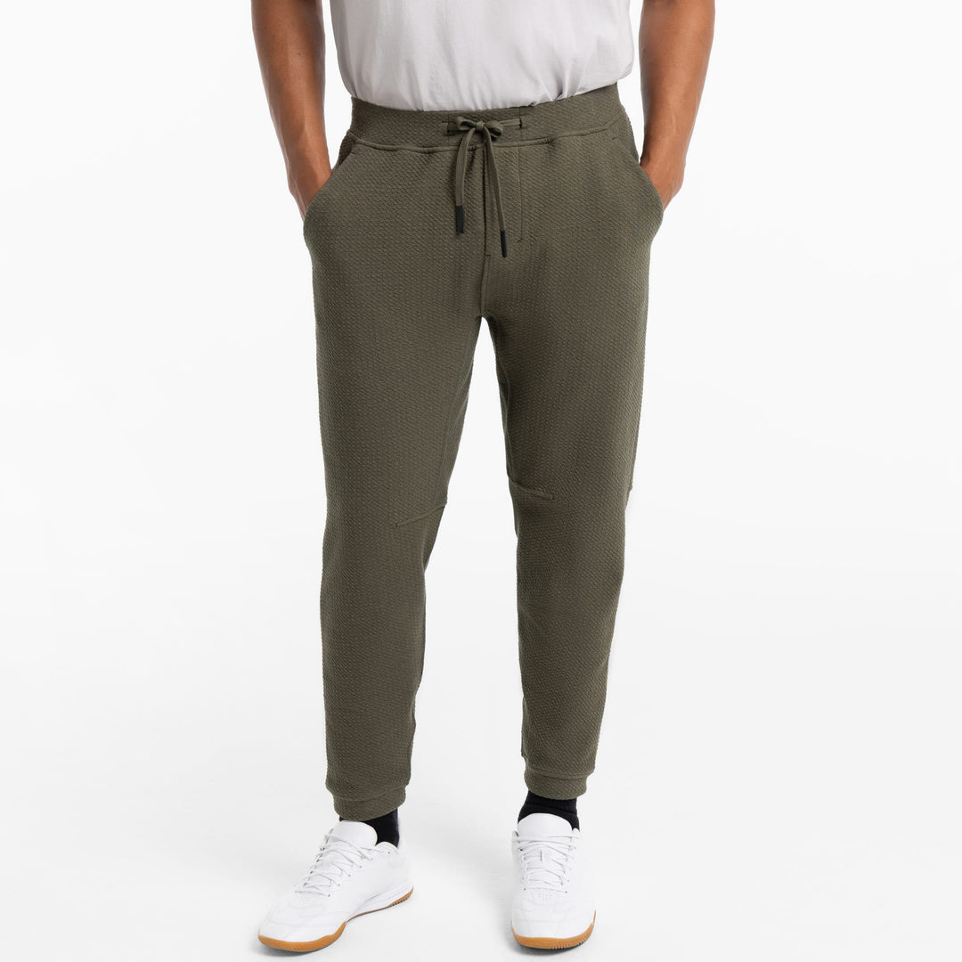 Ash & Erie Olive Textured Hybrid Jogger for Short Men   Hybrid Jogger