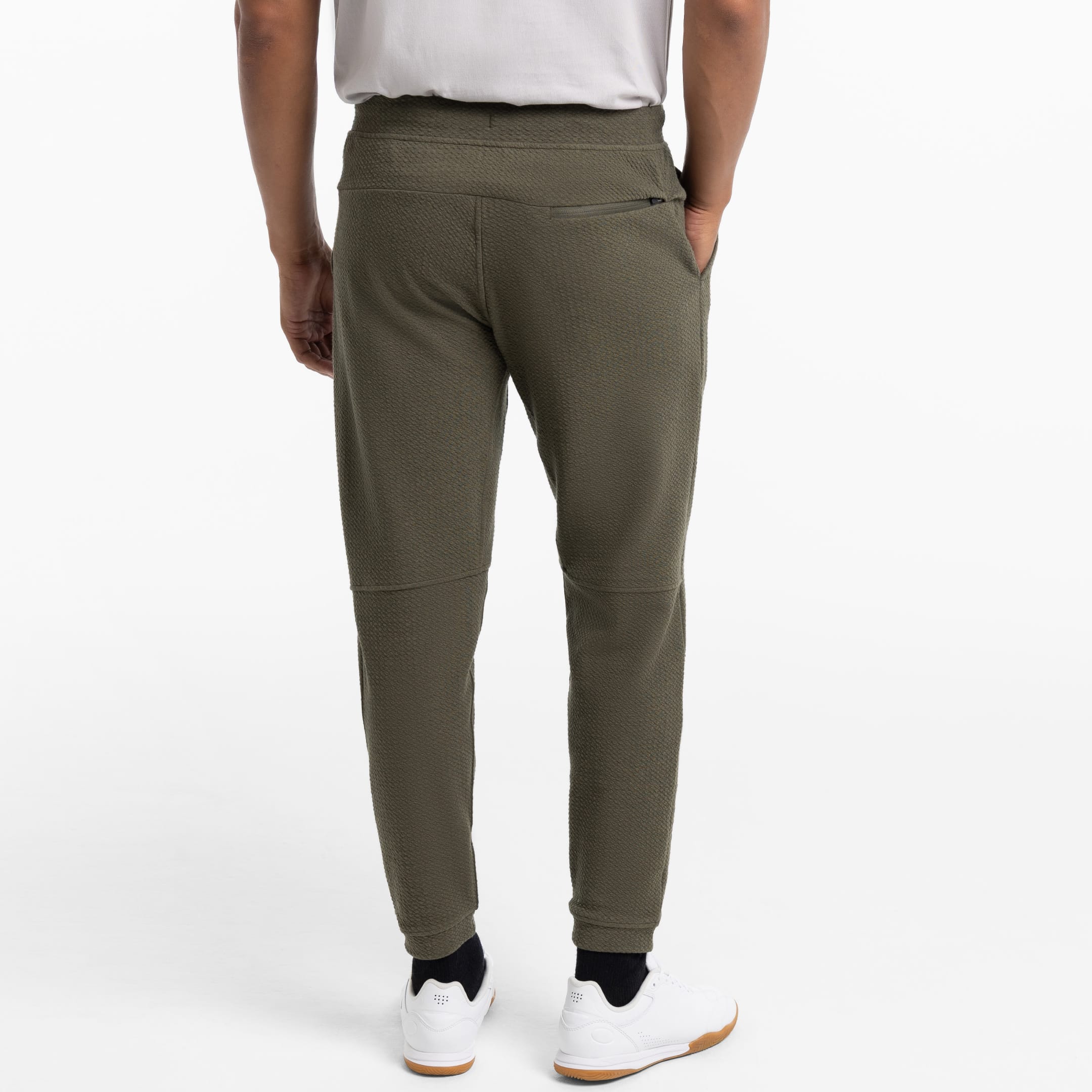 Ash & Erie Olive Textured Hybrid Jogger for Short Men   Hybrid Jogger