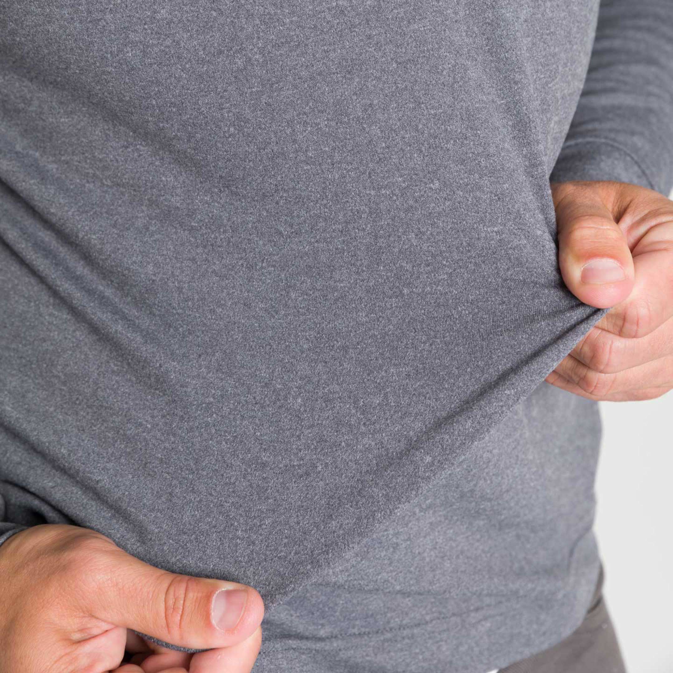 Ash & Erie Heather Grey Hybrid Quarter-Zip for Short Men