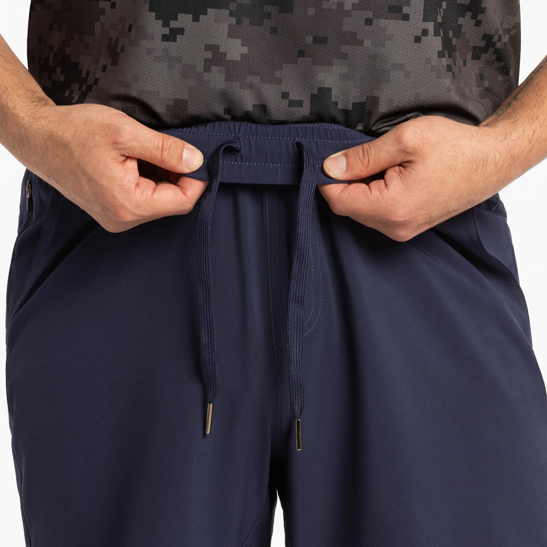 Ash & Erie Navy Hybrid Shorts for Short Men   Hybrid Shorts