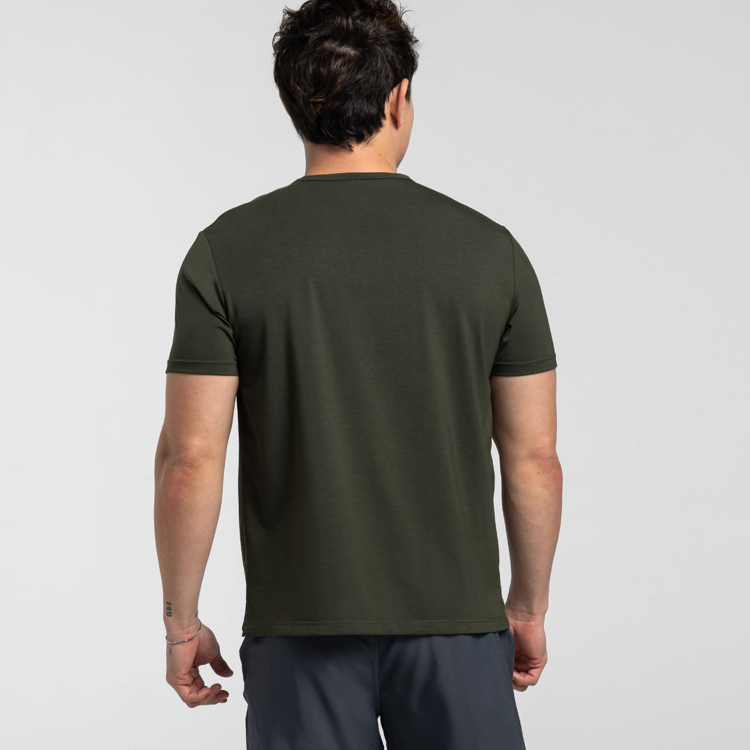 Ash & Erie Green Hybrid Tee for Short Men   Hybrid Tees