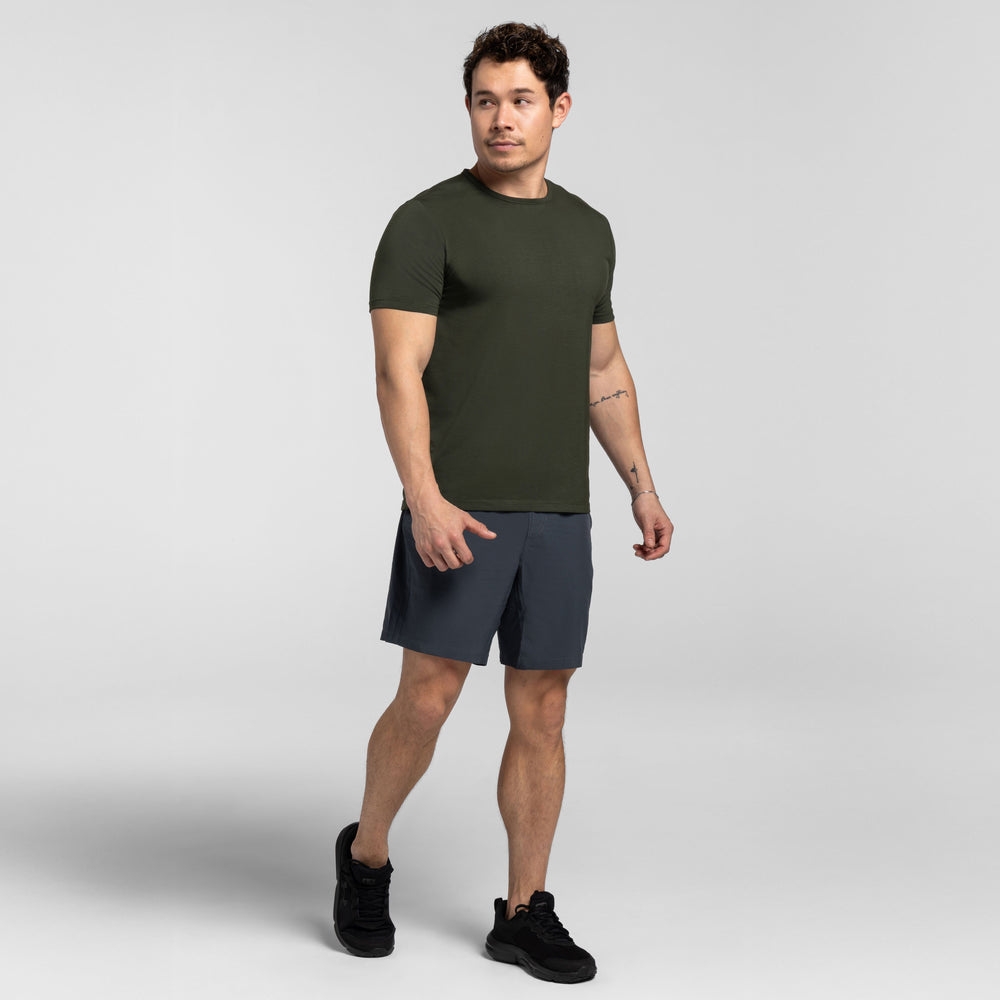 Ash & Erie Green Hybrid Tee for Short Men   Hybrid Tees