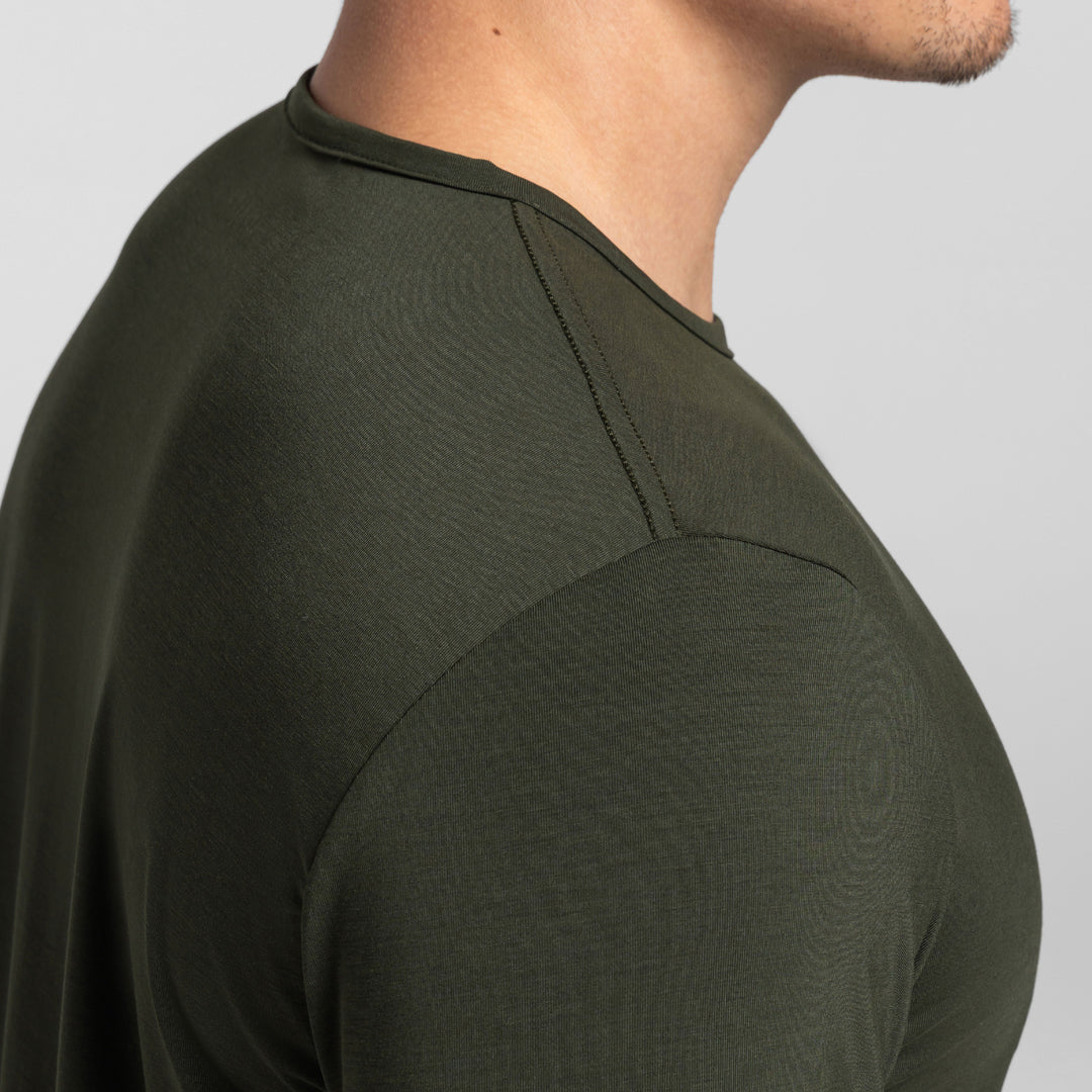 Ash & Erie Green Hybrid Tee for Short Men   Hybrid Tees