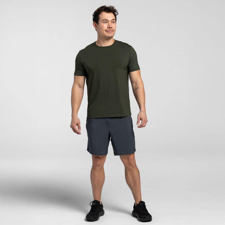 Ash & Erie Green Hybrid Tee for Short Men   Hybrid Tees