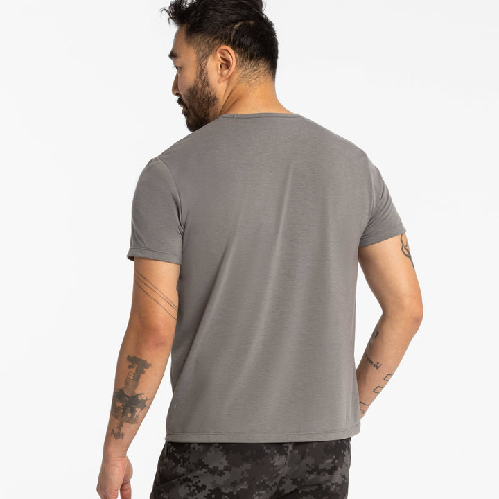 Ash & Erie Grey Hybrid Tee for Short Men   Hybrid Tees