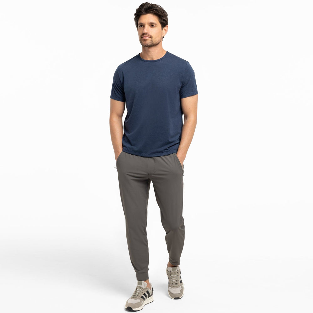 Ash & Erie Navy Hybrid Tee for Short Men   Hybrid Tees