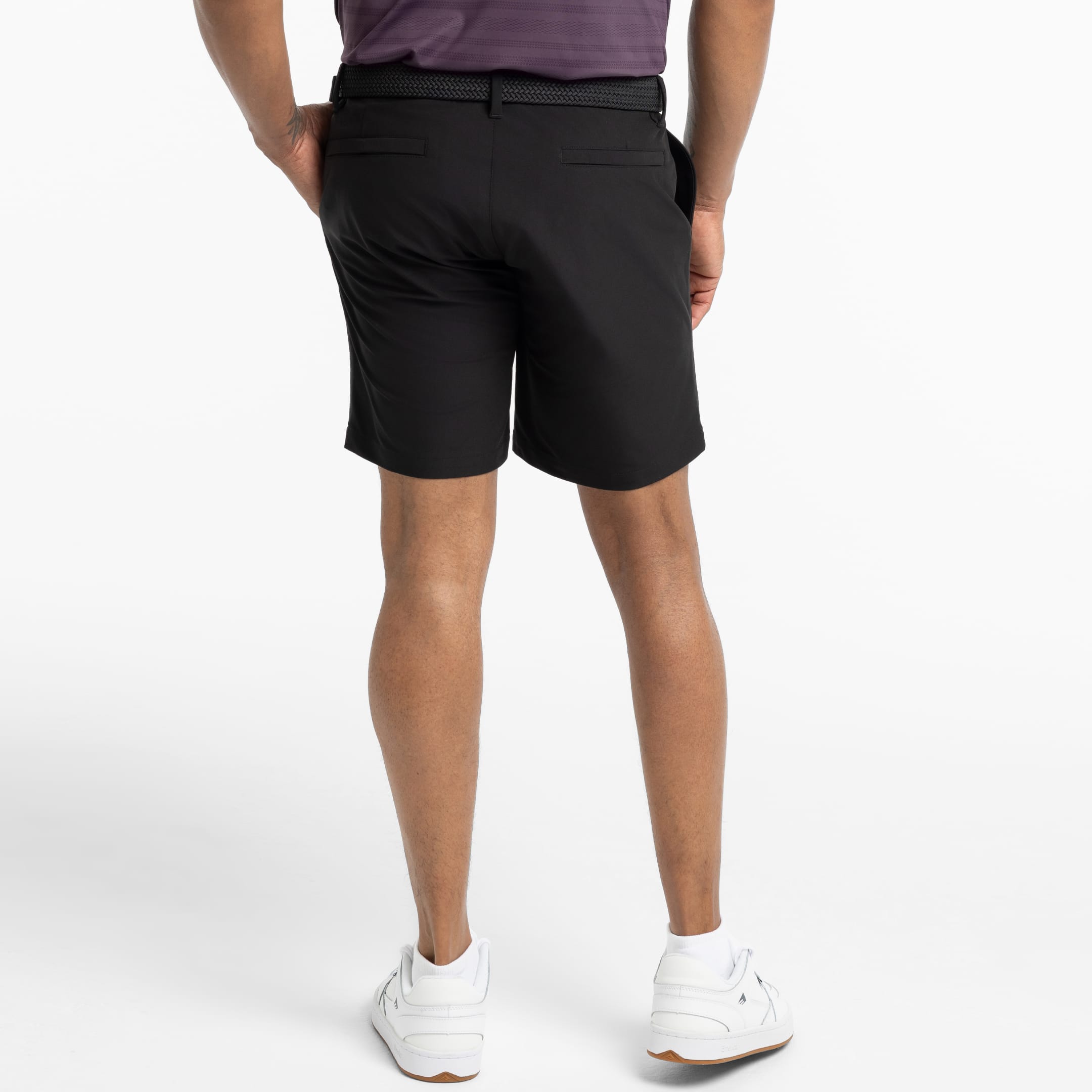 Ash & Erie Black Hybrid XYZ Chino Shorts for Short Men