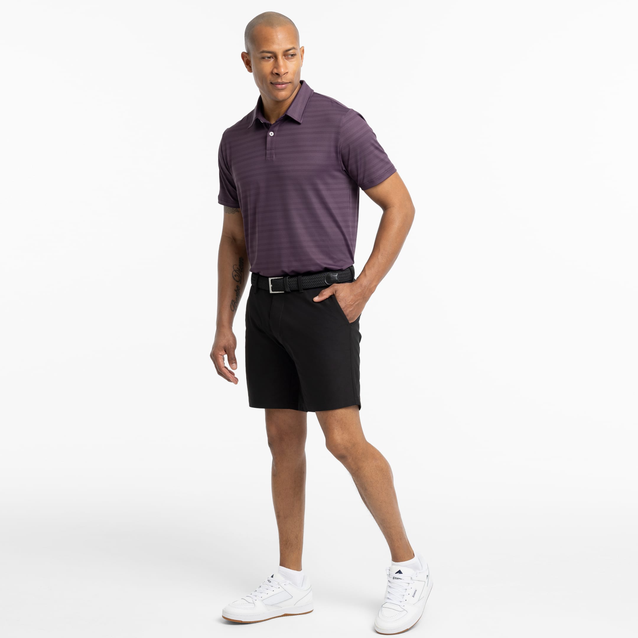 Ash & Erie Black Hybrid XYZ Chino Shorts for Short Men