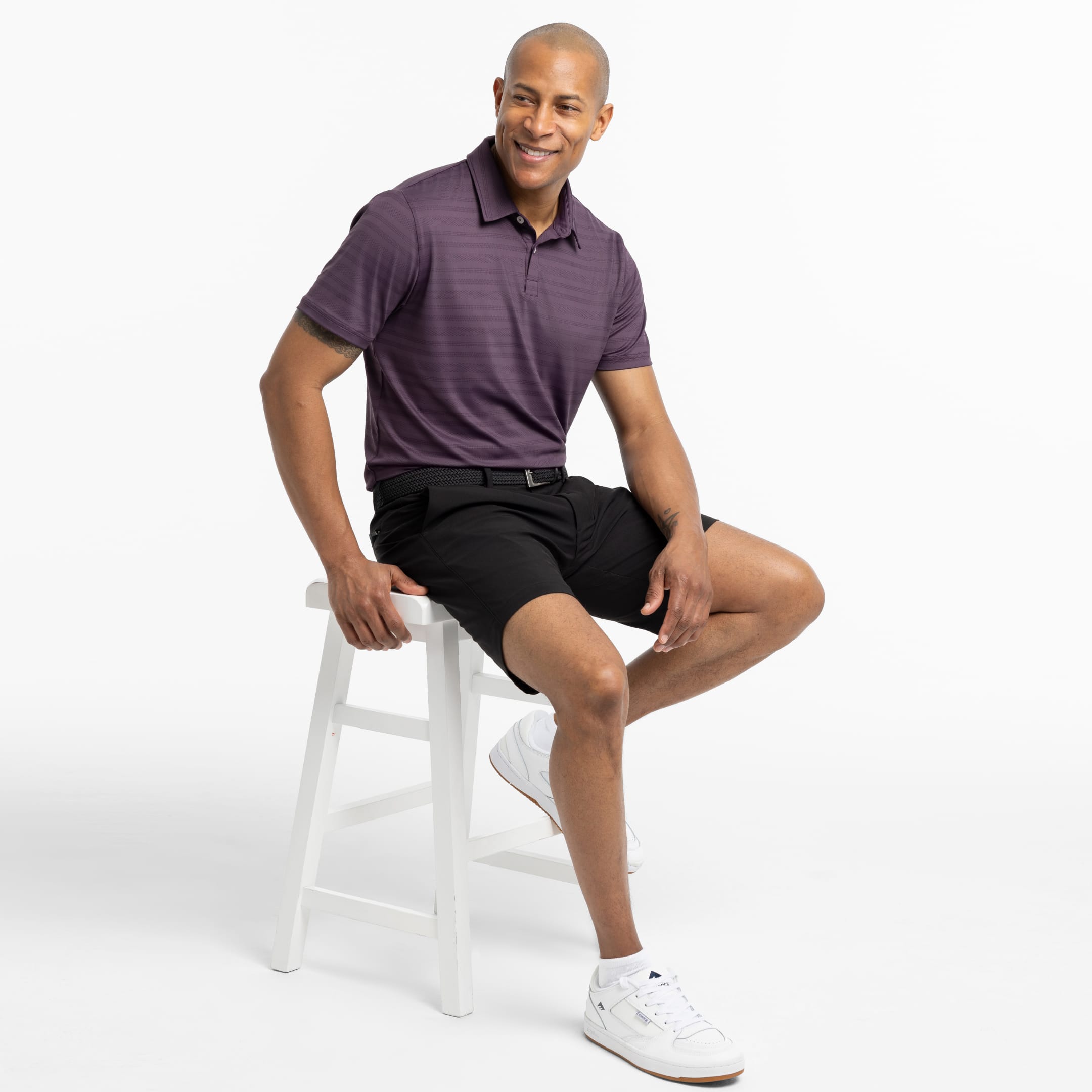 Ash & Erie Black Hybrid XYZ Chino Shorts for Short Men