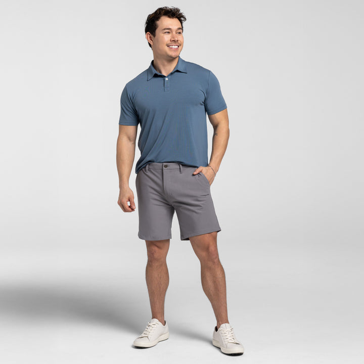 Ash & Erie Grey Hybrid XYZ Chino Shorts for Short Men   Hybrid XYZ Chino Shorts