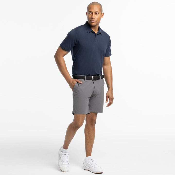 Ash & Erie Quarry Grey Hybrid XYZ Chino Shorts for Short Men   Hybrid XYZ Chino Shorts