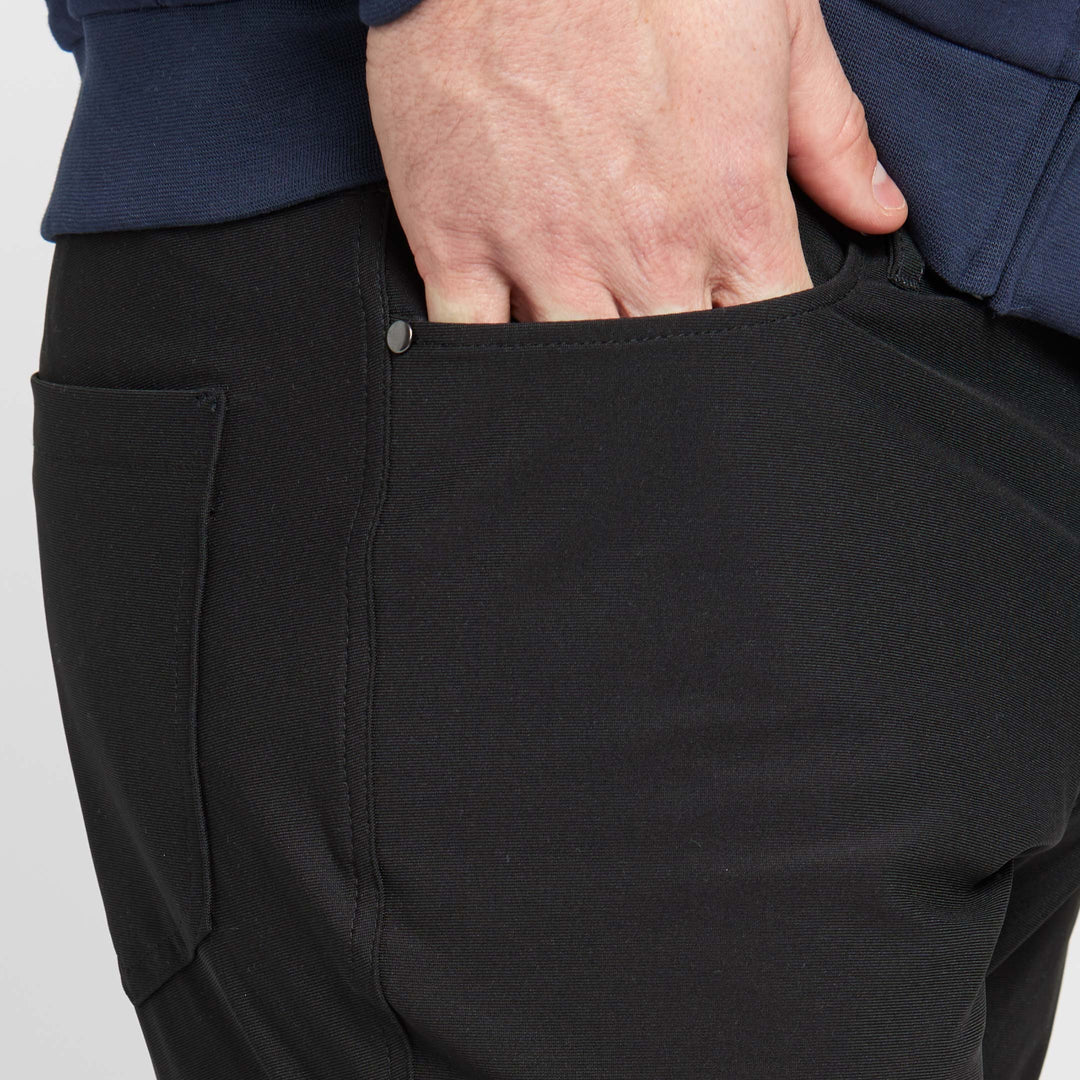 Ash & Erie Black Washed Stretch Chinos for Short Men   Hybrid XYZ Pants