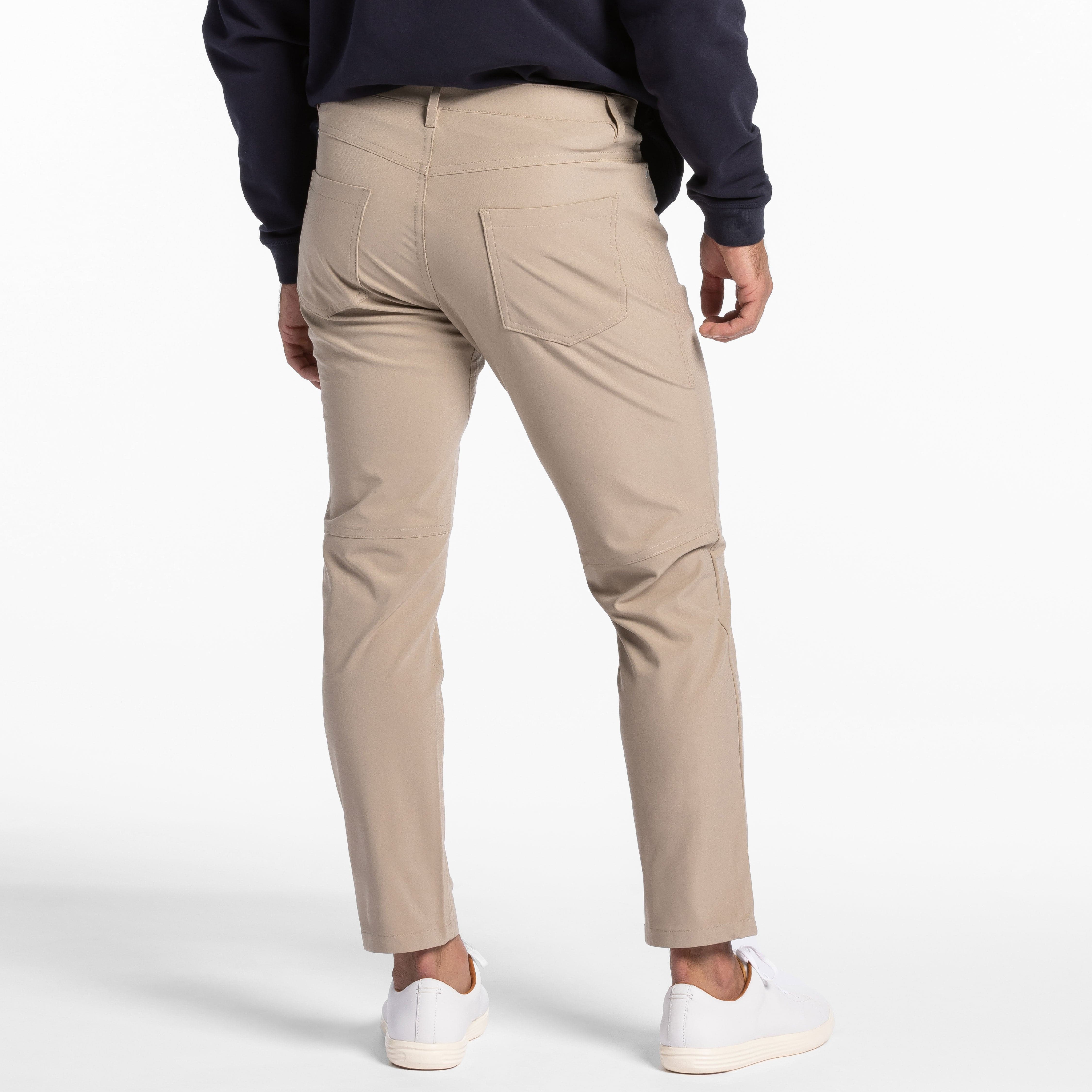 Ash & Erie Khaki Hybrid XYZ Pant for Short Men