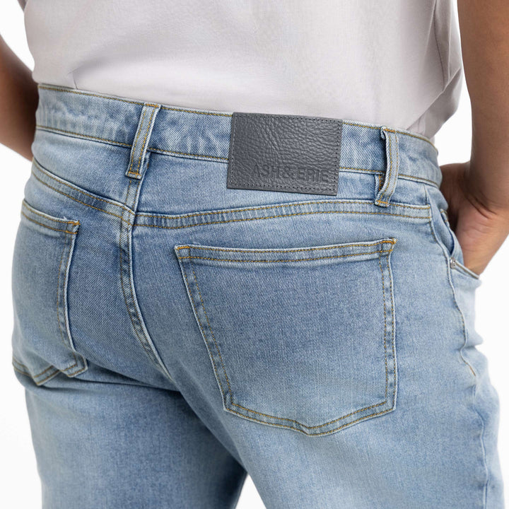 Ash & Erie Light Wash Denim Jeans for Short Men   Lightweight Jeans
