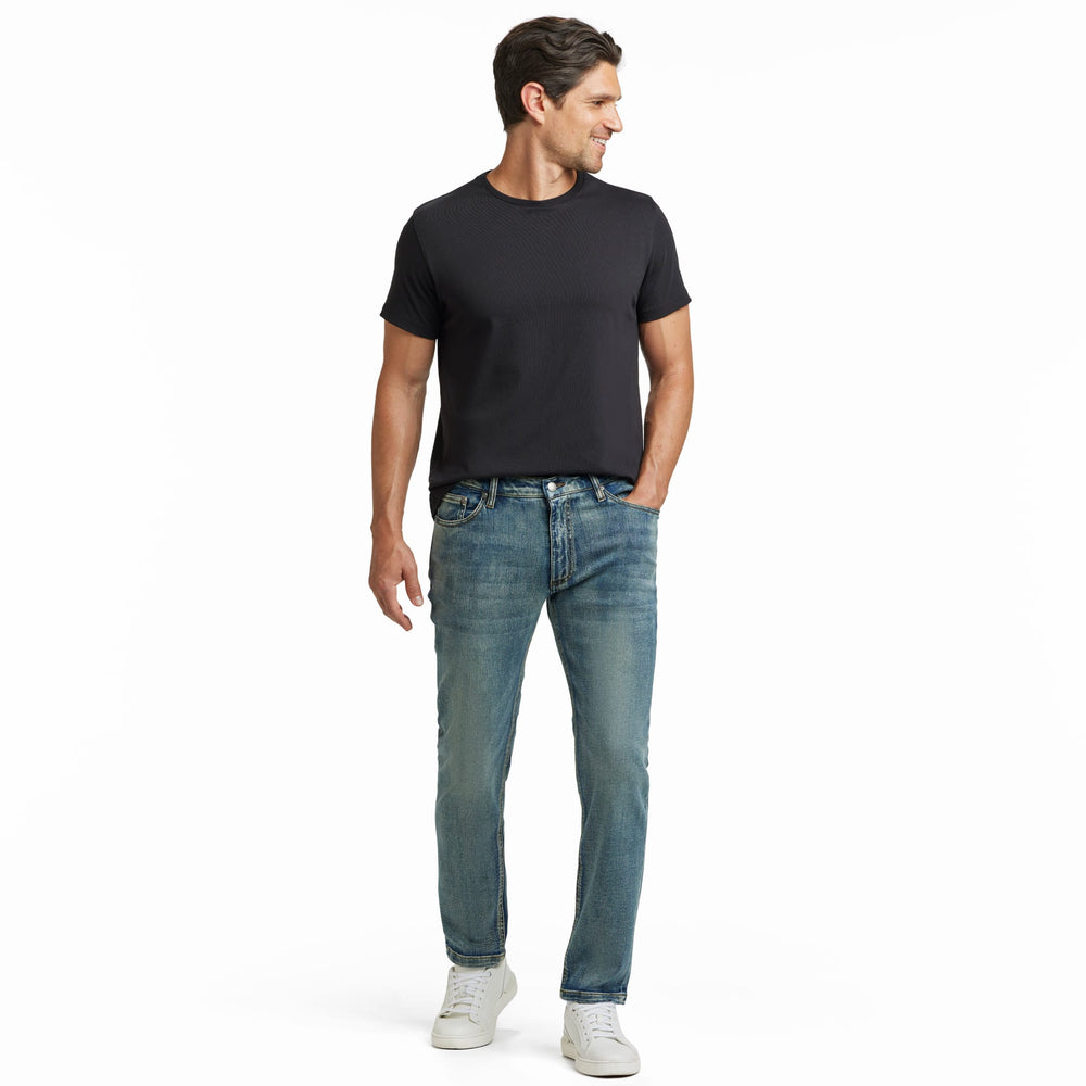 Ash & Erie Medium Wash Denim Jeans for Short Men   Lightweight Jeans