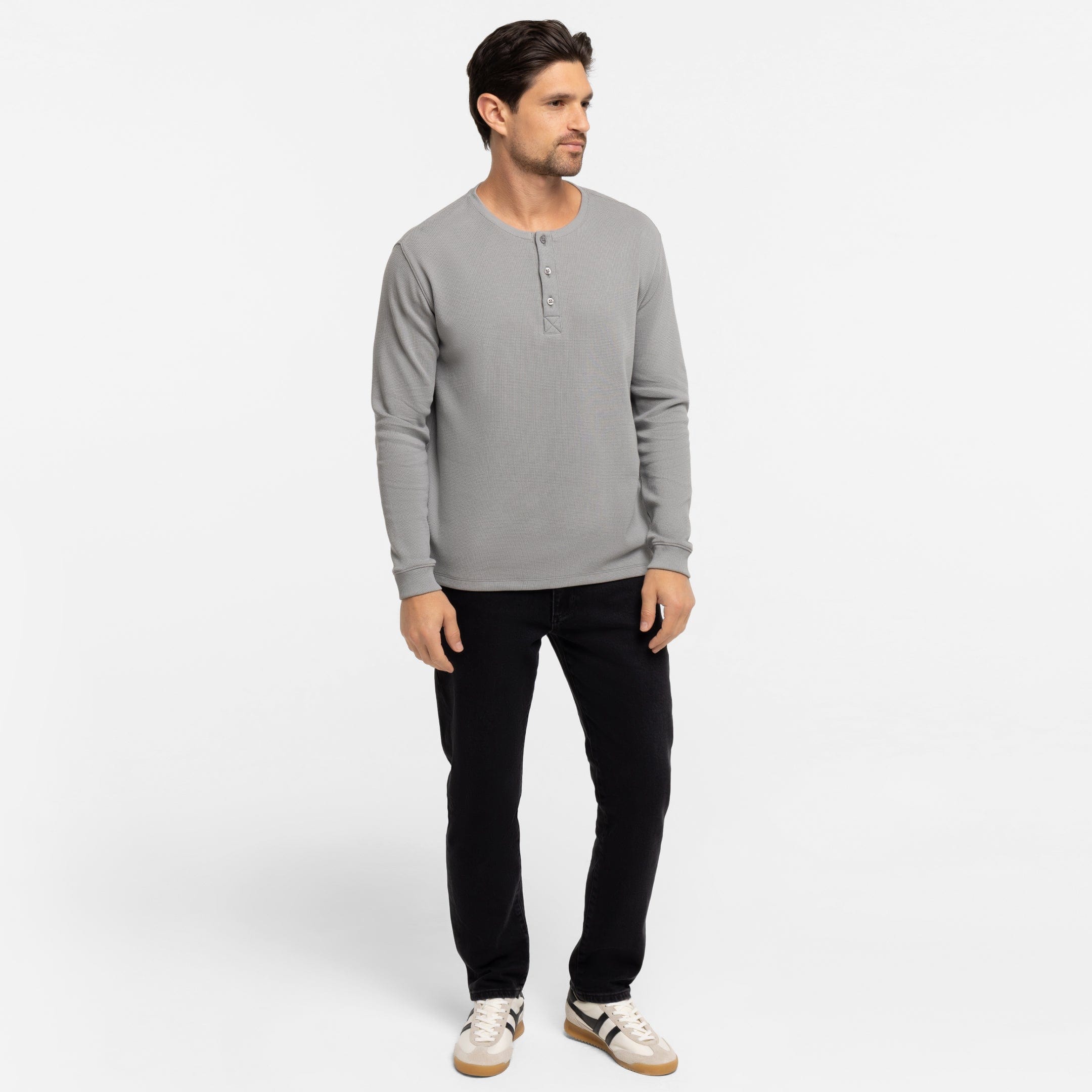 ANCELLM HENLEY RIB LS T-SHIRT （GRAY） ANCELLM（アンセルム） HENLEY RIB LS T-SHIRT （GRAY） s.t.c｜洋服