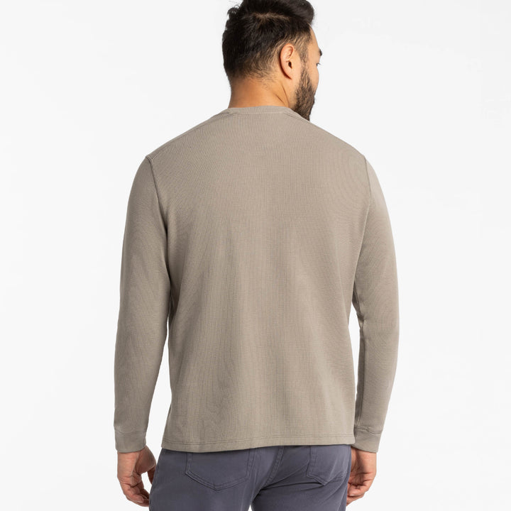 Ash & Erie Grey Waffle Long Sleeve Crew Neck Tee for Short Men   Long Sleeve Premium Tee