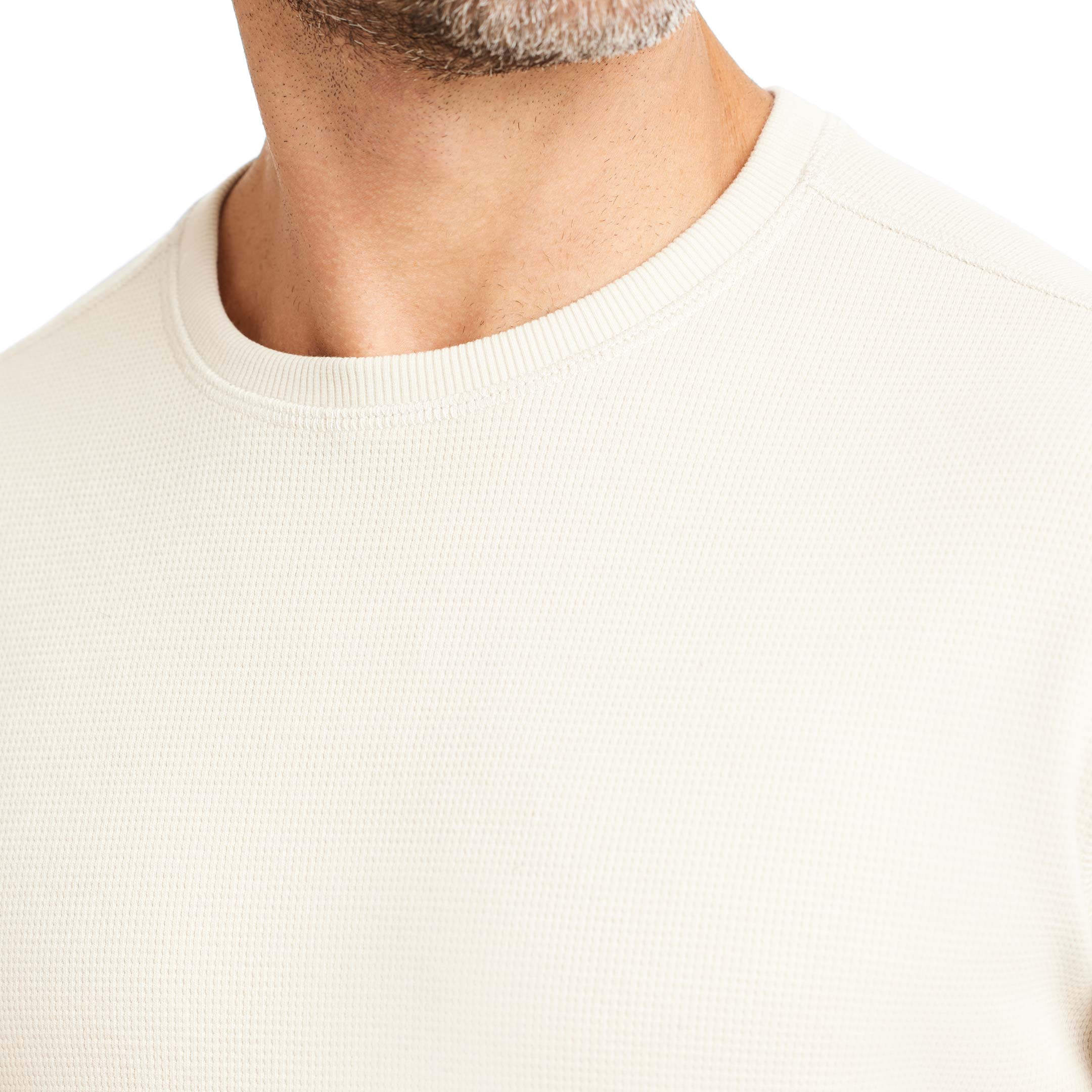 Ash & Erie Oat Waffle Long Sleeve Crew Neck Tee for Short Men   Long Sleeve Premium Tee