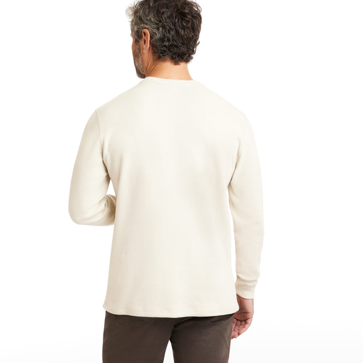 Ash & Erie Oat Waffle Long Sleeve Crew Neck Tee for Short Men   Long Sleeve Premium Tee