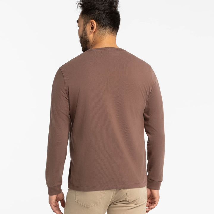 Ash & Erie Peppercorn Long Sleeve Pima Cotton Crew Neck Tee for Short Men   Long Sleeve Premium Tee