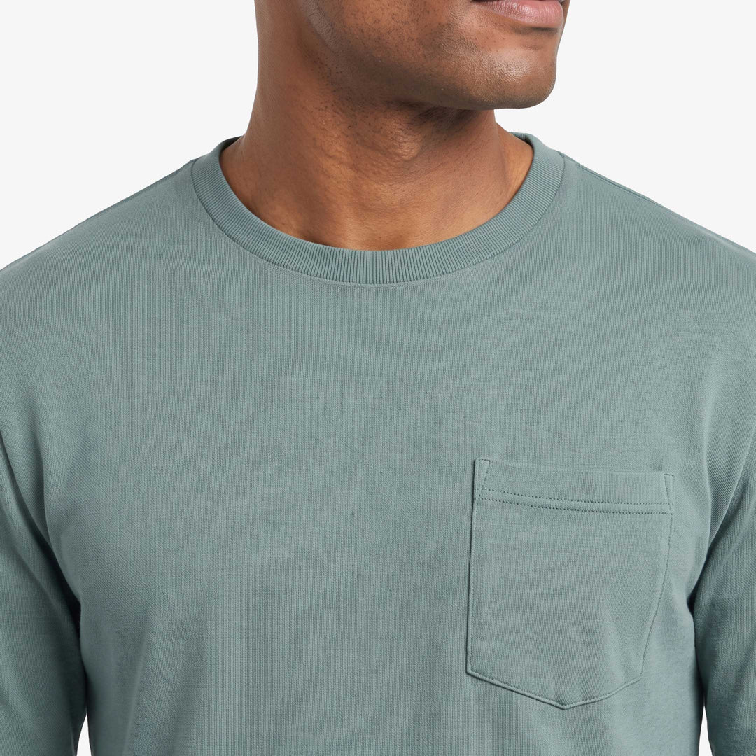 Ash & Erie Ridge Long Sleeve Pima Cotton Crew Neck Tee for Short Men   Long Sleeve Premium Tee