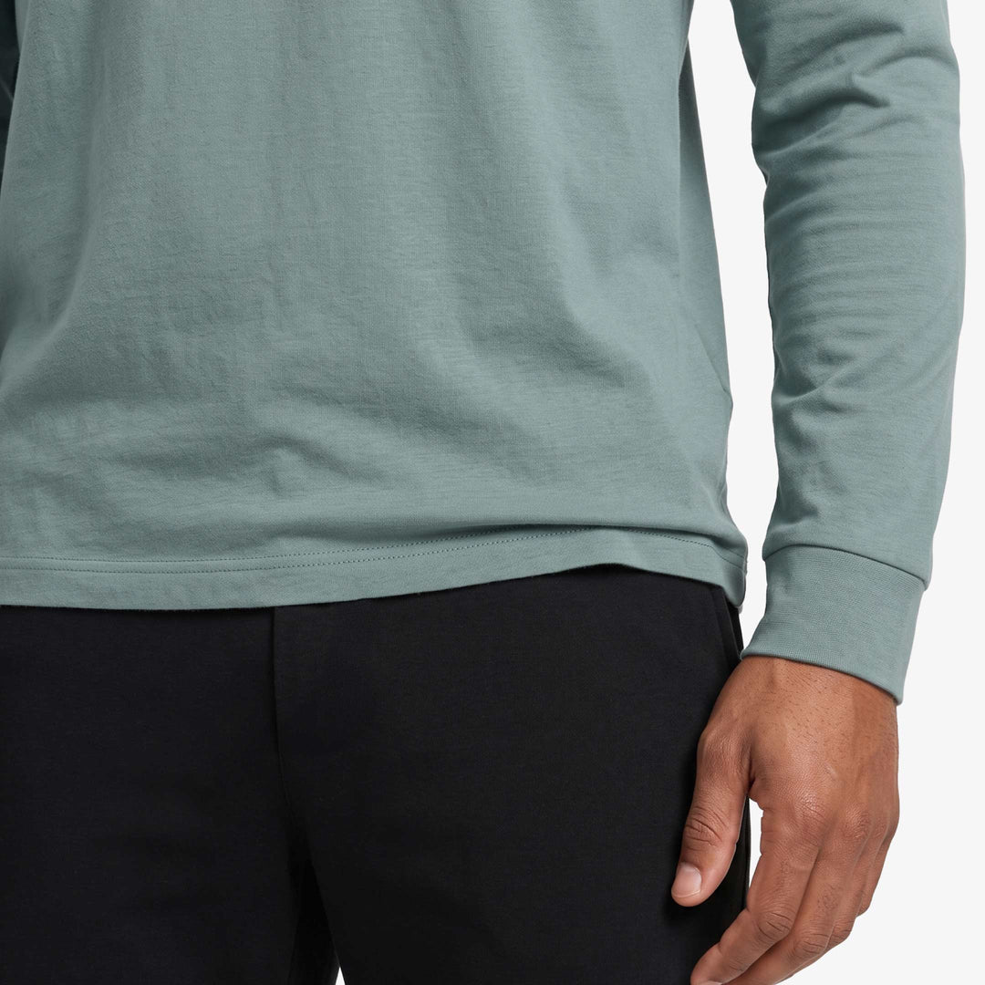 Ash & Erie Ridge Long Sleeve Pima Cotton Crew Neck Tee for Short Men   Long Sleeve Premium Tee