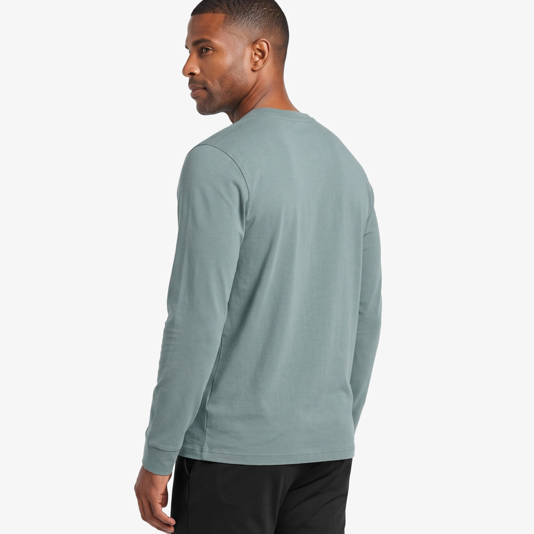 Ash & Erie Ridge Long Sleeve Pima Cotton Crew Neck Tee for Short Men   Long Sleeve Premium Tee