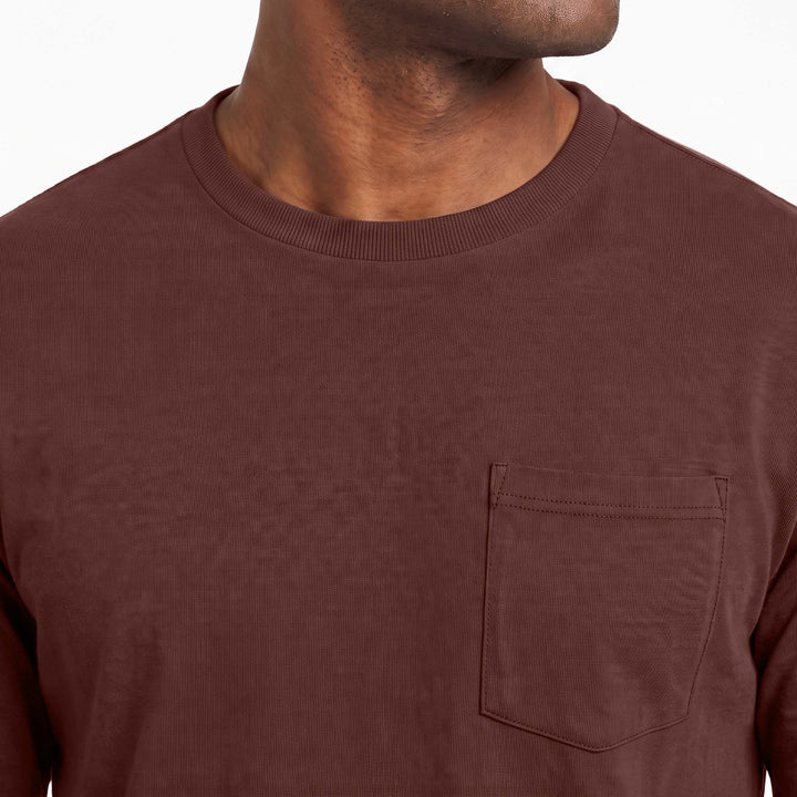Ash & Erie Rum Long Sleeve Pima Cotton Crew Neck Tee for Short Men   Long Sleeve Premium Tee