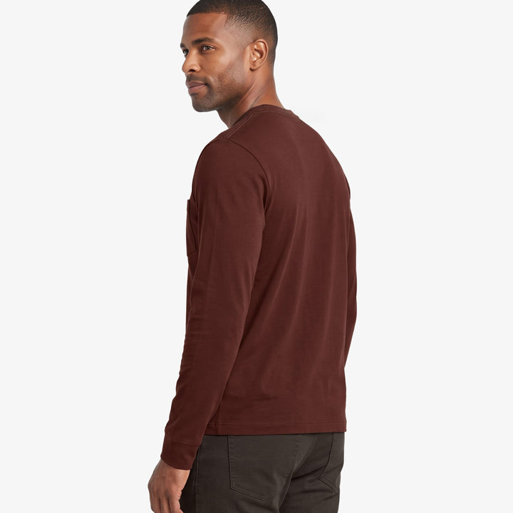 Ash & Erie Rum Long Sleeve Pima Cotton Crew Neck Tee for Short Men   Long Sleeve Premium Tee