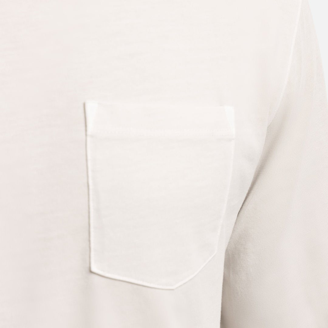Ash & Erie Washed Oat Long Sleeve Pima Cotton Crew Neck Tee for Short Men   Long Sleeve Premium Tee