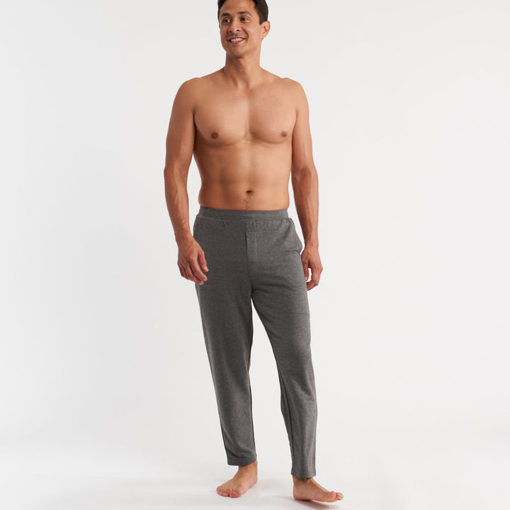Ash & Erie Heather Grey Lounge Pant for Short Men   Lounge Pant