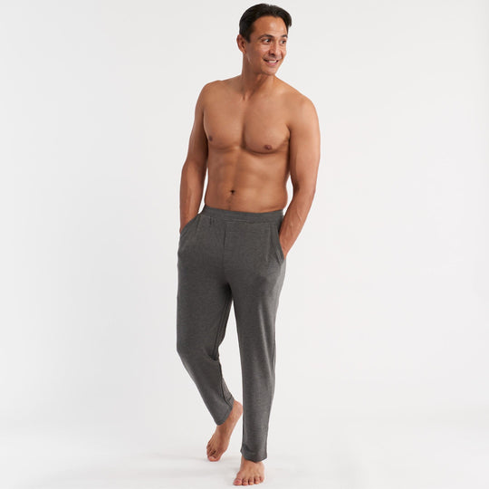 Ash & Erie Heather Grey Lounge Pant for Short Men