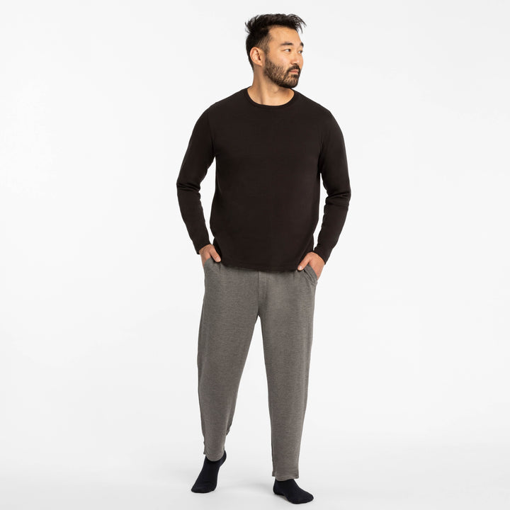 Ash & Erie Heather Grey Lounge Pant for Short Men   Lounge Pant