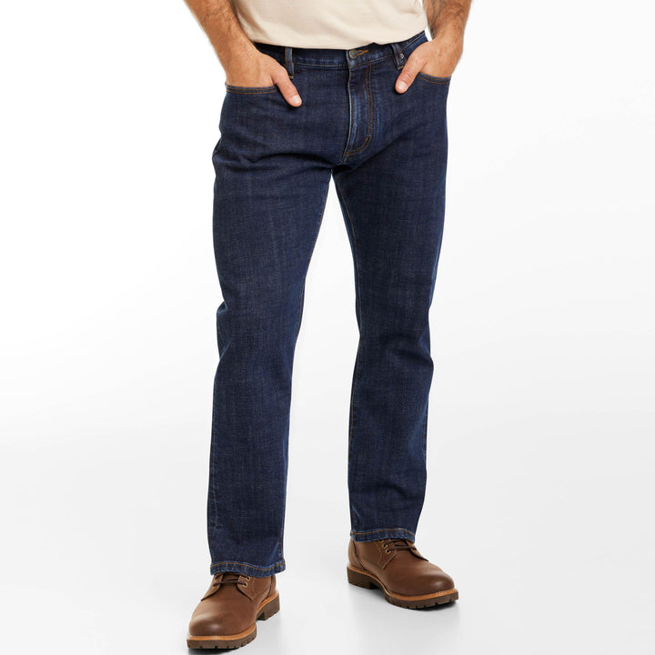 Ash & Erie Medium Wash Stretch Selvedge Jeans for Short Men  