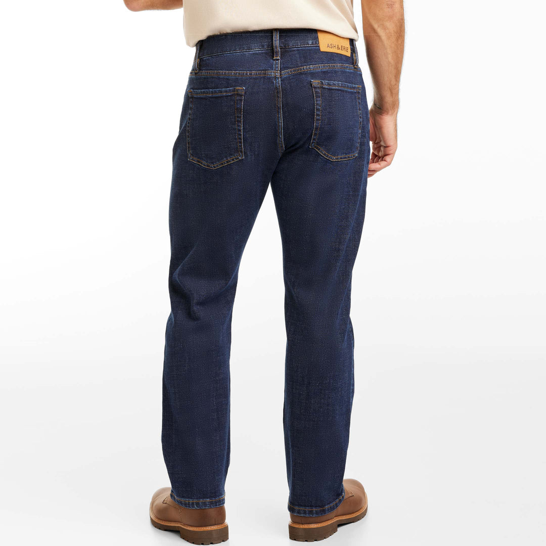 Ash & Erie Medium Wash Stretch Selvedge Jeans for Short Men  