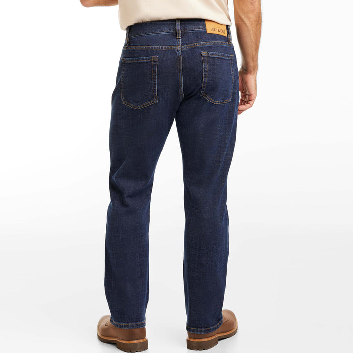 Ash & Erie Medium Wash Stretch Selvedge Jeans for Short Men  