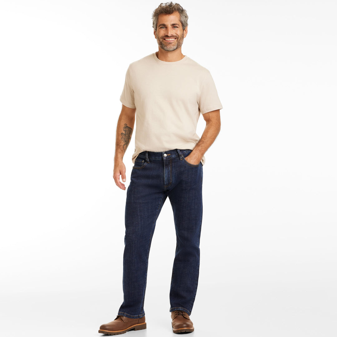 Ash & Erie Medium Wash Stretch Selvedge Jeans for Short Men  